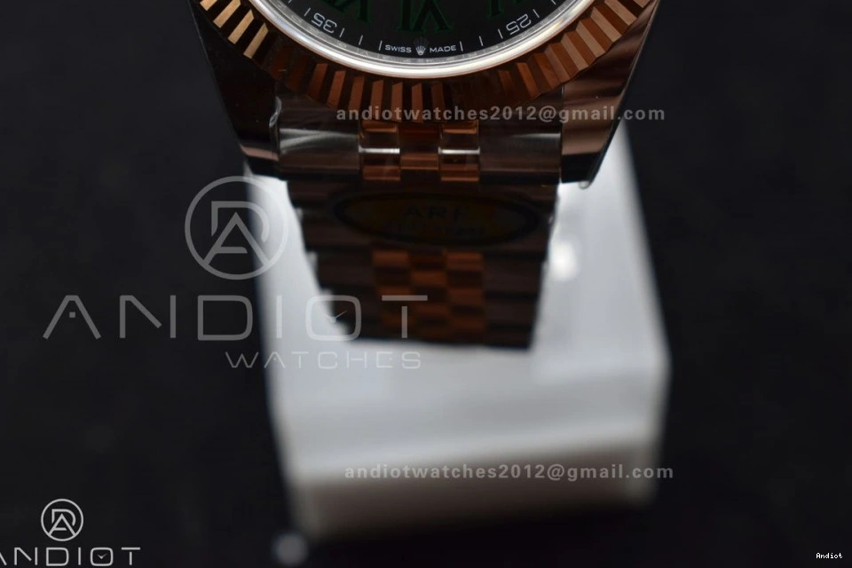 Roman 126333 DateJust 41 ARF Gray Best Dial SS 904L Weight) 1:1 RG Green SS Jubilee on Bracelet (Gain SH3235 Steel Edition RG 0501